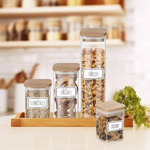 Etykiety Samoprzylepne na Słoiki ORION WHITELINE 28 szt. Białe Prostokątne