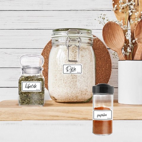 Etykiety Samoprzylepne na Słoiki ORION WHITELINE 28 szt. Białe Prostokątne