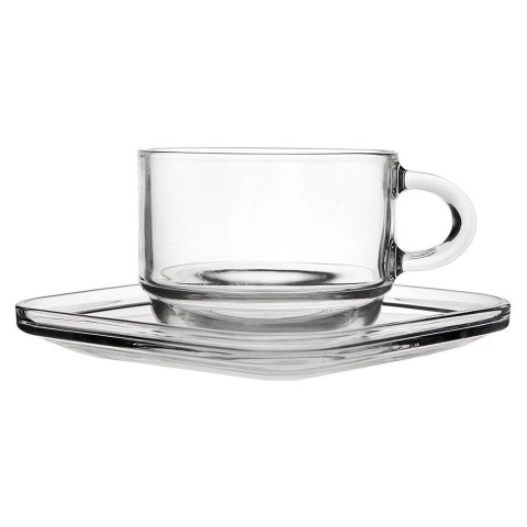 Filiżanki ze Spodkiem LAV Szklane 250 ml Przezroczyste do Zmywarki 6 szt.