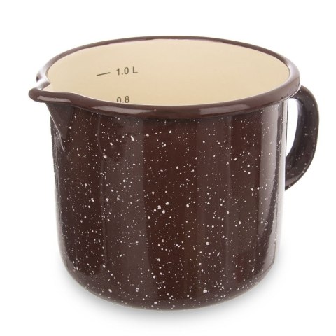 Garnek z Miarką 1,2 L Kubek Emaliowany Retro ORION 12 cm