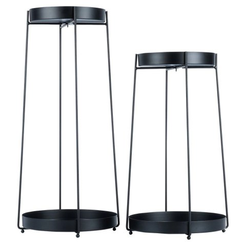 Kwietnik Metalowy Czarny 2-poziomowy Dekoracyjny ORION 46 / 58 cm 2 szt.