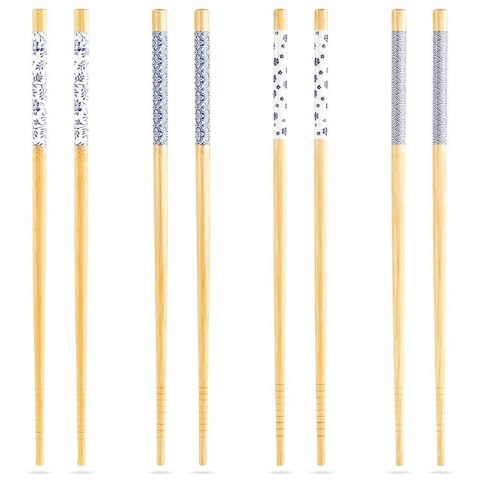 Pałeczki do Sushi Bambusowe 8 szt 24 cm EXCELLENT HOUSEWARE Dekorowane
