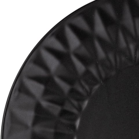 Talerz Deserowy Ceramiczny Czarny NAVA SOHO 20 cm Tłoczony Zmywarka