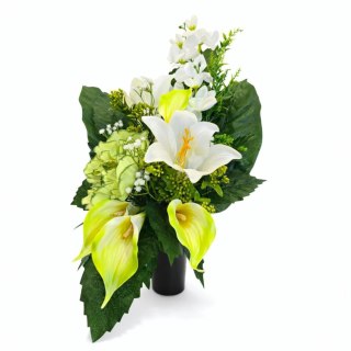 Bukiet flakon stroik na cmentarz kompozycja kwiatowa