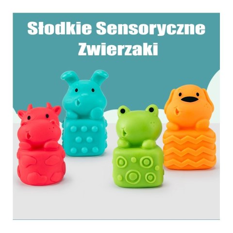 WOOPIE Klocki Sensoryczne Układanka do Ściskania Dźwięk Nauka Liczenia 20 el.