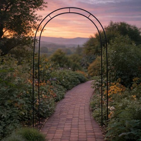 Pergola ogrodowa LUARO łuk uchwyt na róże kwiaty bluszcz pnącza metalowa 240 x 140 cm