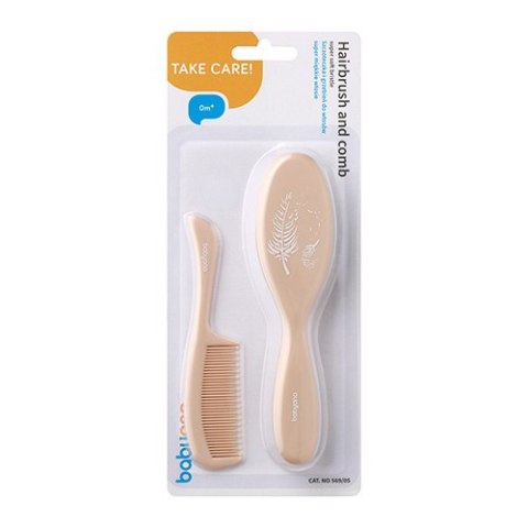 569/05 SZCZOTKA + GRZEBIEŃ SUPER MIĘKKIE WŁOSIE BEŻOWA