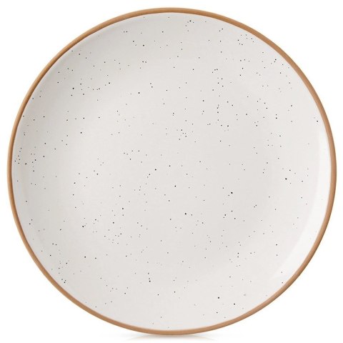 Talerz Obiadowy Płytki Ceramiczny Beżowy 27 cm ORION Kamionkowy Brzeg