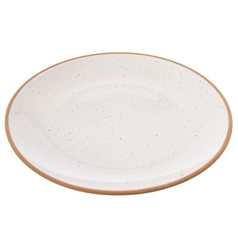 Talerz Obiadowy Płytki Ceramiczny Beżowy 27 cm ORION Kamionkowy Brzeg