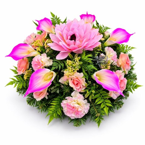 Duży stroik na cmentarz kompozycja kwiatowa na grób