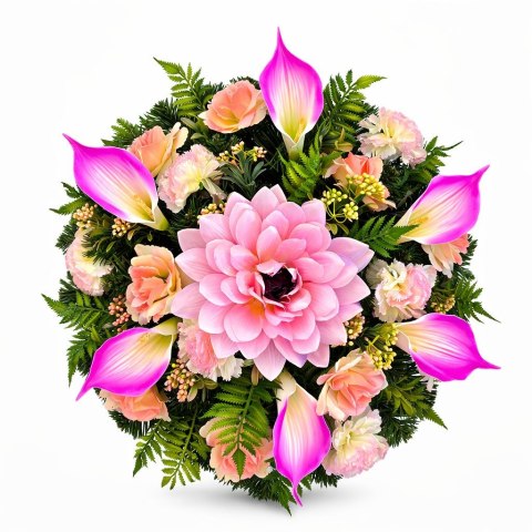 Duży stroik na cmentarz kompozycja kwiatowa na grób