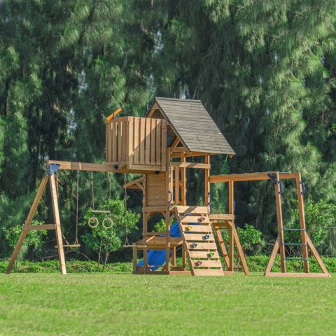 AXI Mitch play tower - Duży Plac Zabaw Drewniany Zjeżdżalnia Hustawki Ścianka Wspinaczkowa + Wieża