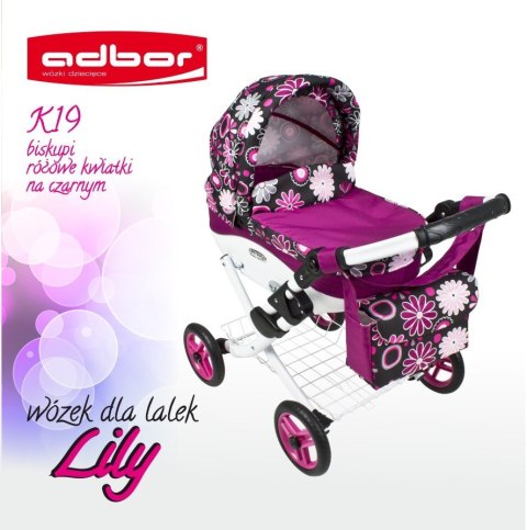 WÓZEK DLA LALEK LOLA + TOREBKA DeLuXe