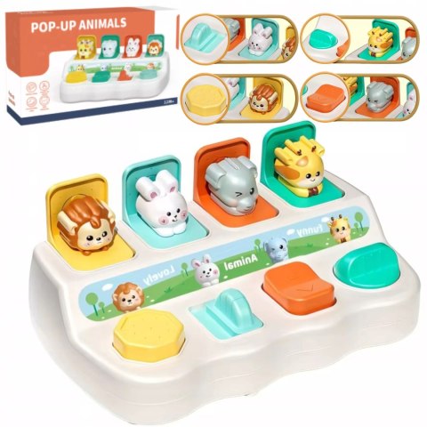 Interaktywna zabawka edukacyjna wyskakujące zwierzątka Pop-up 12m+ E009-1A