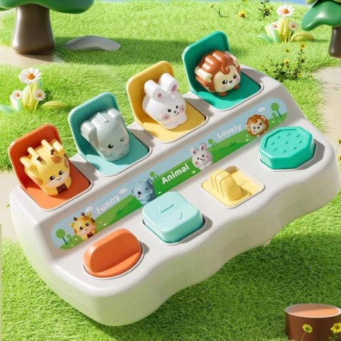 Interaktywna zabawka edukacyjna wyskakujące zwierzątka Pop-up 12m+ E009-1A