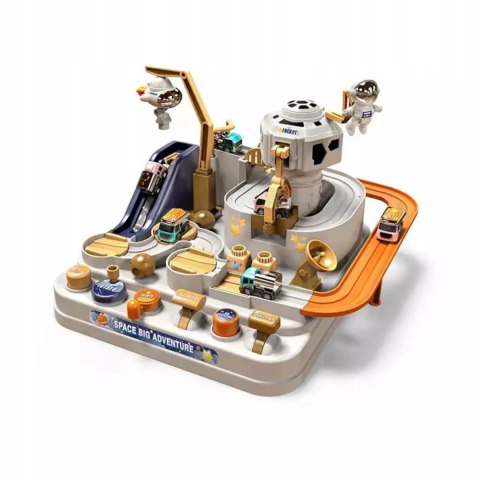 Interaktywny tor przeszkód samochodowy zjeżdżalnia 3 auta astronauta 555-1