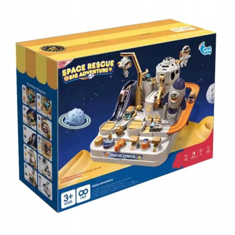 Interaktywny tor przeszkód samochodowy zjeżdżalnia 3 auta astronauta 555-1