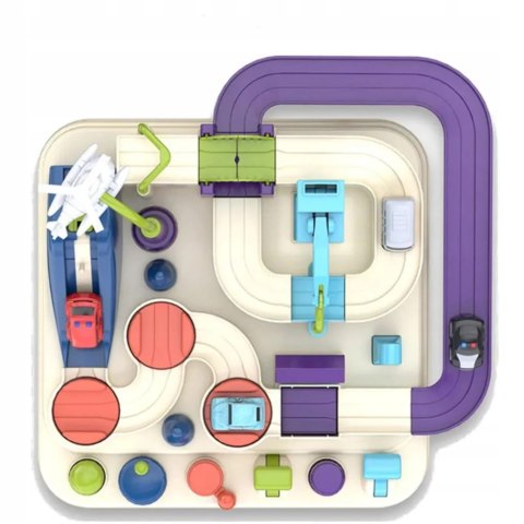 Interaktywny tor przeszkód samochodowy zjeżdżalnia helikopter 4 auta 802A