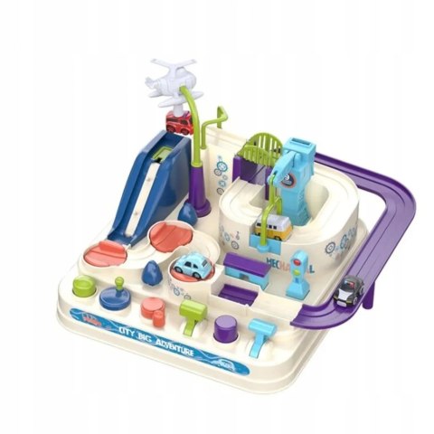 Interaktywny tor przeszkód samochodowy zjeżdżalnia helikopter 4 auta 802A