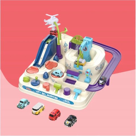 Interaktywny tor przeszkód samochodowy zjeżdżalnia helikopter 4 auta 802A