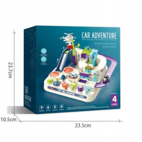 Interaktywny tor przeszkód samochodowy zjeżdżalnia helikopter 4 auta 802A