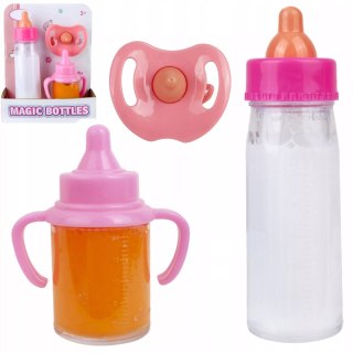 Zestaw magiczna butelka mleko bidon sok smoczek dla lalki HX853-1