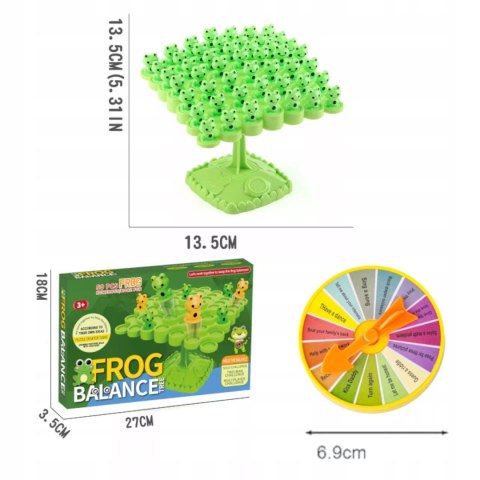 Gra zręcznościowa balansujące skaczące żabki drzewo 50el dla dzieci 96A
