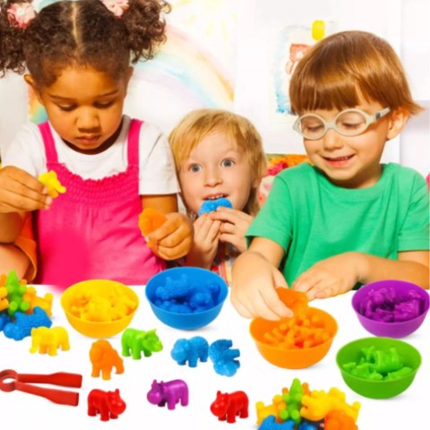 Gumowe zwierzęta gra sorter montesorri 2188-18