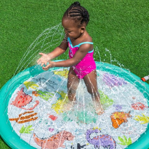 Brodzik mata wodna fontanna 122cm zraszacz dino ślizgawka Bestway 52698