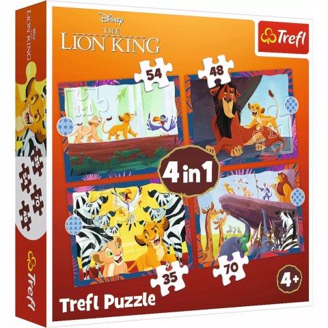 Puzzle 4w1Król Lew Disney Odważny król lew 4+ Trefl 34653
