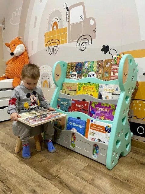 REGAŁ MONTESSORI NA KSIĄŻKI PÓŁKA SZAFKA ORGANIZER POKÓJ DZIECIĘCY ŻYRAFKA ZIELONY Z33