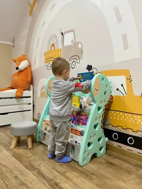 REGAŁ MONTESSORI NA KSIĄŻKI PÓŁKA SZAFKA ORGANIZER POKÓJ DZIECIĘCY ŻYRAFKA ZIELONY Z33