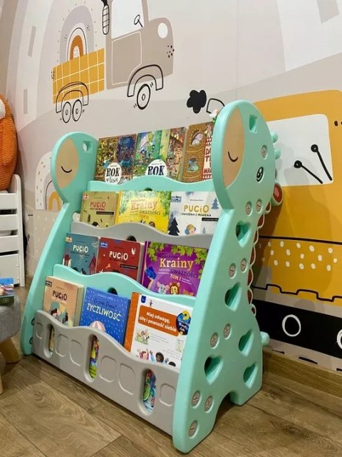 REGAŁ MONTESSORI NA KSIĄŻKI PÓŁKA SZAFKA ORGANIZER POKÓJ DZIECIĘCY ŻYRAFKA ZIELONY Z33