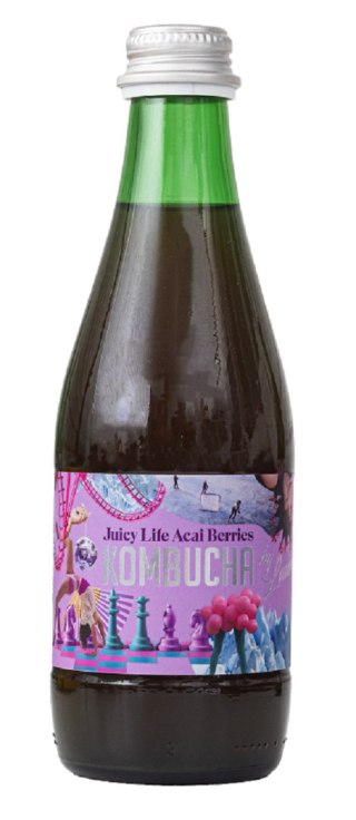 KOMBUCHA O SMAKU JAGÓD ACAI (JUICY LIFE ACAI BERRIES) BIO 330 ml - KOMBUCHA BY LAURENT (PRODUKT SEZONOWY)