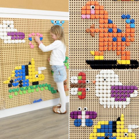 MASTERKIDZ Wolnostojąca Ściana STEM + Akcesoria Kołki Tace Klocki Narzędzia