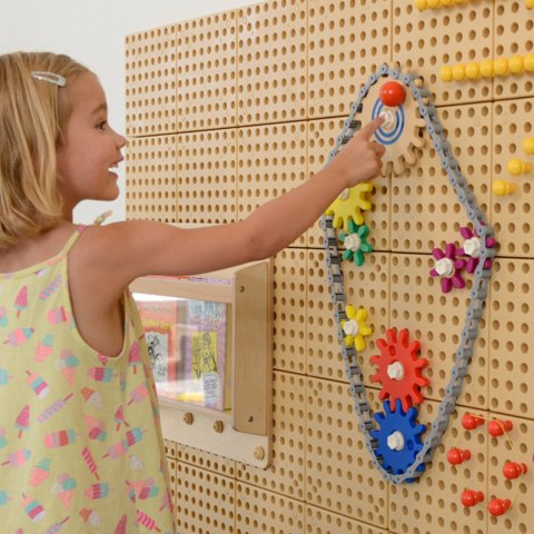 MASTERKIDZ Wolnostojąca Ściana STEM + Akcesoria Kołki Tace Klocki Narzędzia