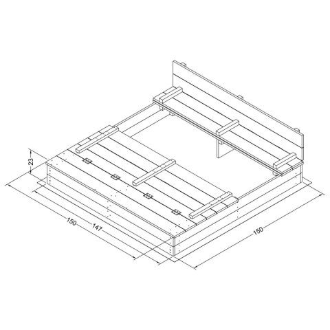 AXI Piaskownica XXL Ella 150 x 150 antracyt