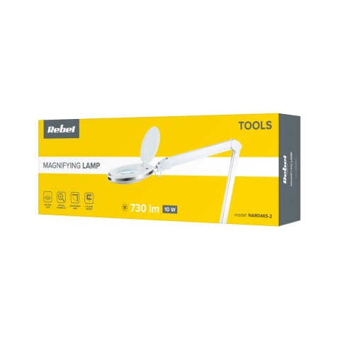 NAR0465-2 Lampa warsztatowa z lupą 10W, 6500K