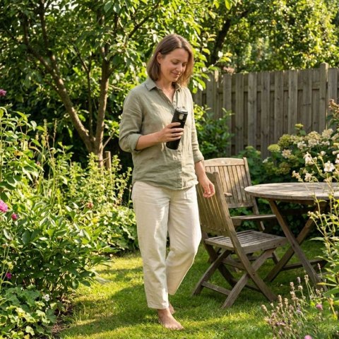 Kubek bidon termiczny z ustnikiem termos LED 420ml czarny