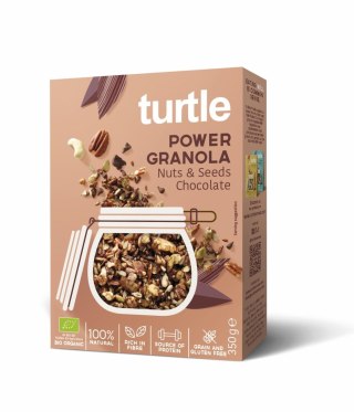 GRANOLA CZEKOLADOWO - ORZECHOWA Z NASIONAMI BEZGLUTENOWA BIO 350 g - TURTLE