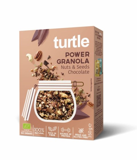 GRANOLA CZEKOLADOWO - ORZECHOWA Z NASIONAMI BEZGLUTENOWA BIO 350 g - TURTLE