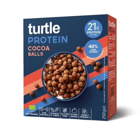 KULKI PROTEINOWE KAKAOWE BEZGLUTENOWE BIO 250 g - TURTLE