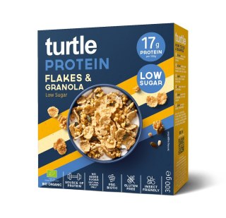 PŁATKI PROTEINOWE Z GRANOLĄ BEZGLUTENOWE BIO 300 g - TURTLE