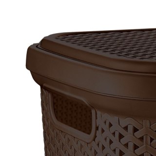 Kosz na Pranie Ubrania Duży Łazienkowy Plastikowy z Pokrywką ORION 55 L