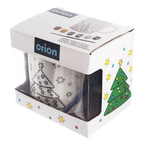 Kubek do Malowania z Farbami Porcelanowy 350 ml ORION z Pędzelkiem