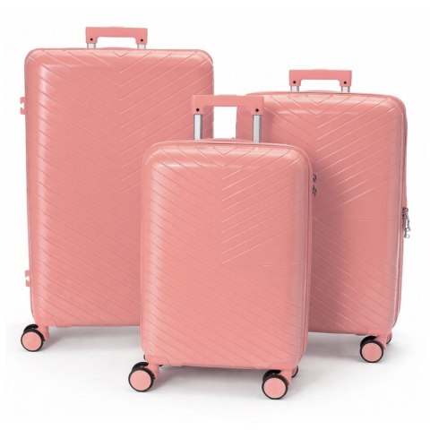 Walizki podróżne na kółkach twarde usztywniane komplet 3 sztuk walizek turystyczych