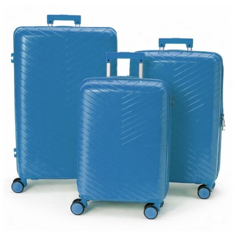 Walizki podróżne na kółkach twarde usztywniane komplet 3 sztuk walizek turystyczych