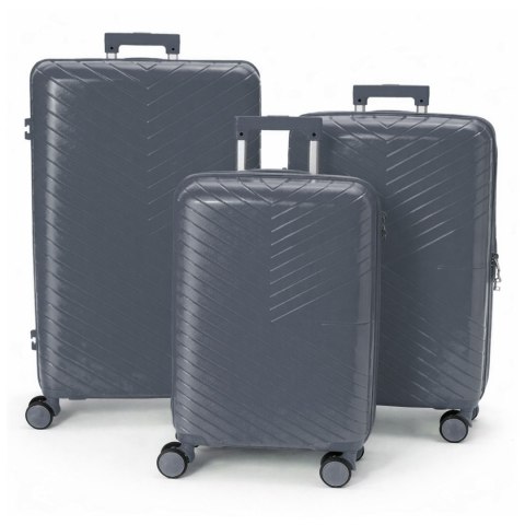 Walizki podróżne na kółkach twarde usztywniane komplet 3 sztuk walizek turystyczych