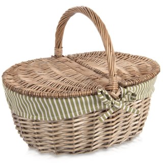 Kosz piknikowy wiklinowy zamykany 42x32x35 cm