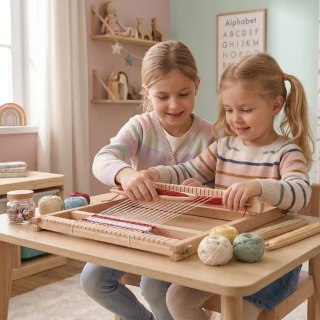 VIGA Drewniane Krosno Warsztat Tkacki Zestaw do tkania Montessori